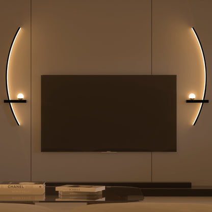 Modern Orb Arc Wall Lamp, 2 Pack - XENTAR