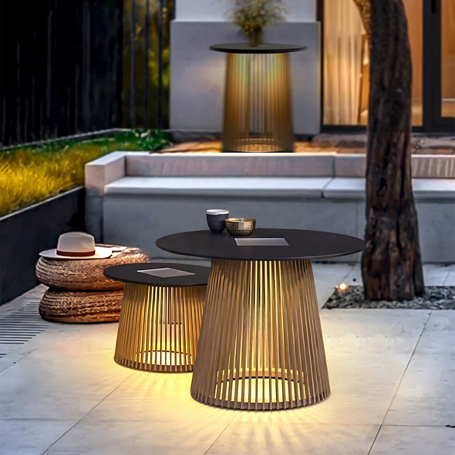 Outdoor Table With Solar Lights - XENTAR
