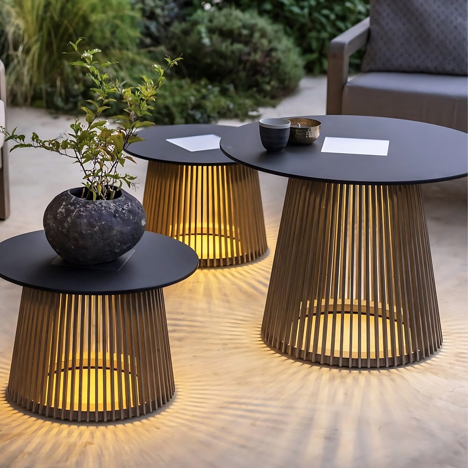 Outdoor Table With Solar Lights - XENTAR