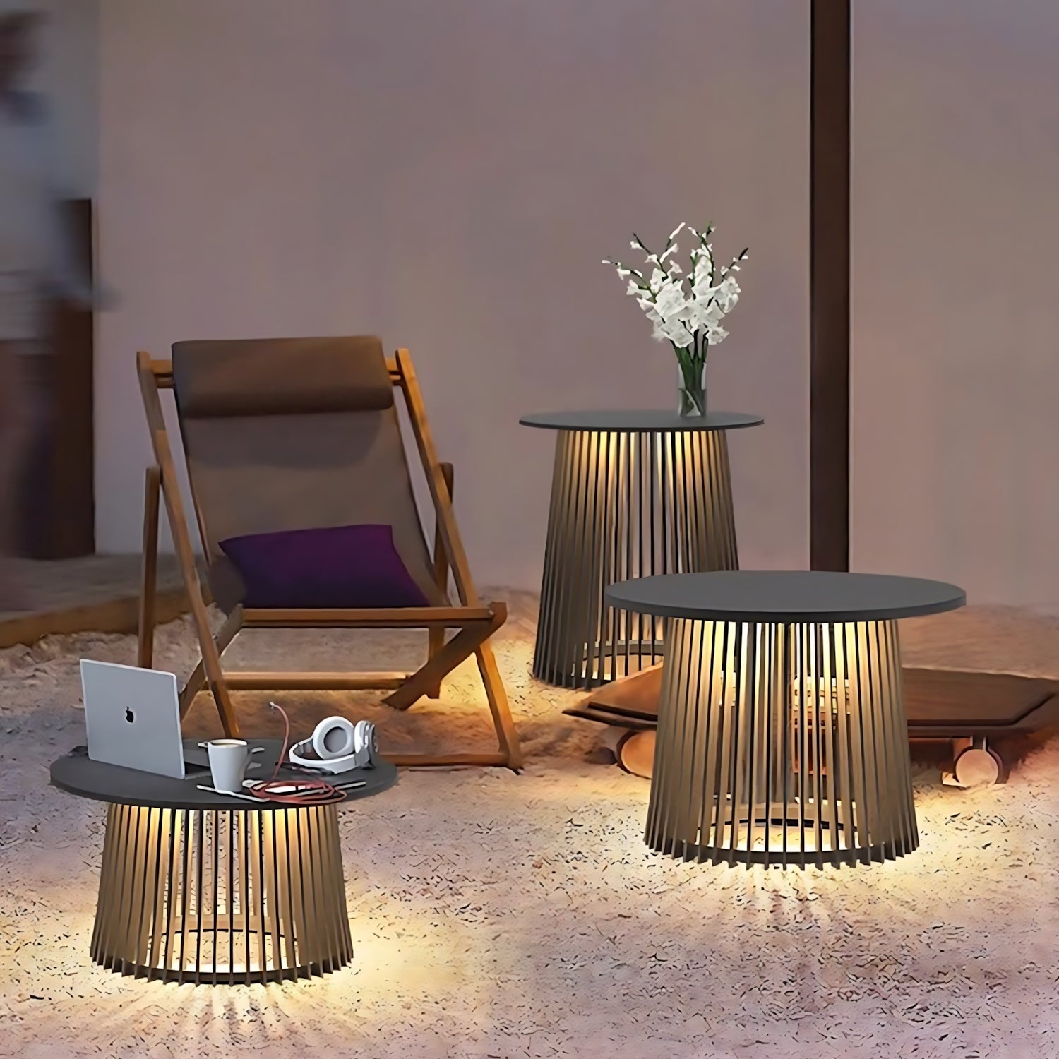 Outdoor Table With Solar Lights - XENTAR
