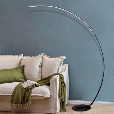 RGBW Modern Curve Floor Lamp with sleek curved design brightening living spaces with elegant energy-efficient lighting.