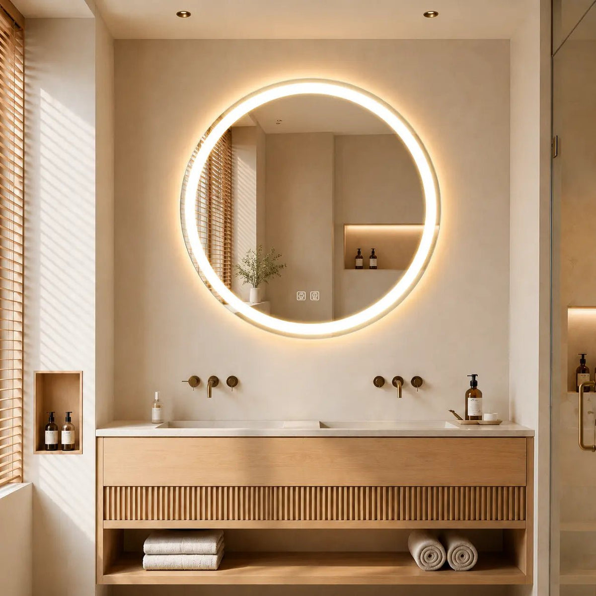 Round Center Glow LED Bathroom Mirror