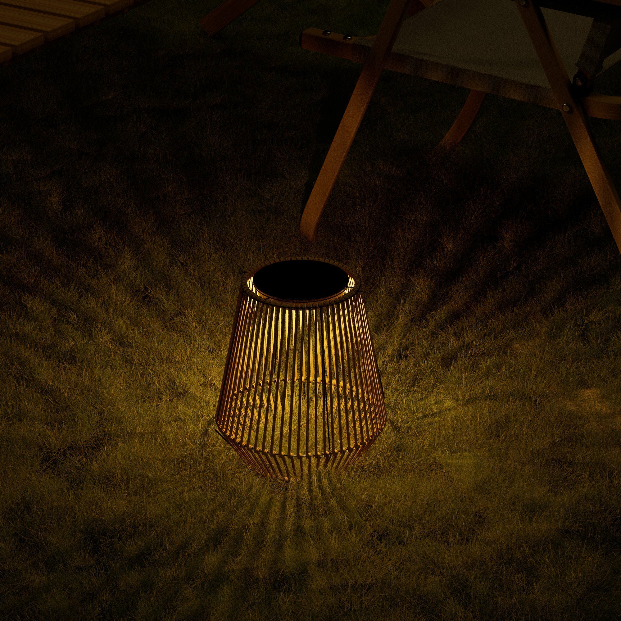 Solar Powered Outdoor Rattan Lantern - XENTAR