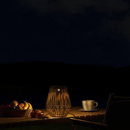 Solar Powered Outdoor Rattan Lantern - XENTAR
